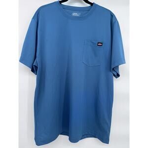 Dickies Blue XL Short Sleeve Pocket T-Shirt Polyester Crew Neck Men
